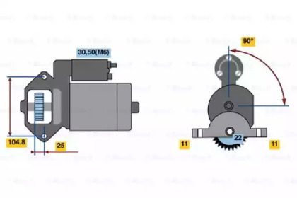 Стартер BOSCH 0 986 022 561