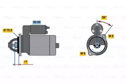 Стартер BOSCH 0 986 022 601