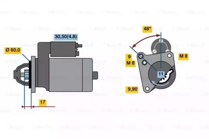 Стартер BOSCH 0 986 023 050