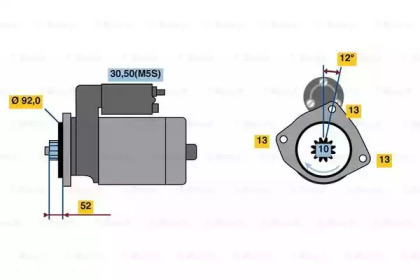 Стартер BOSCH 0 986 023 430