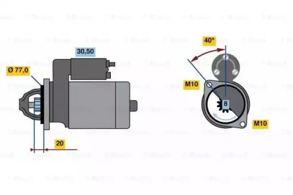 Стартер BOSCH 0 986 023 750