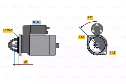 Стартер BOSCH 0 986 023 770