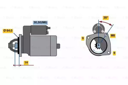 Стартер BOSCH 0 986 023 810