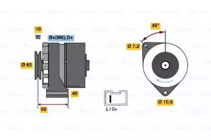 Генератор BOSCH 0 986 031 000