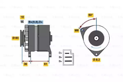 Генератор BOSCH 0 986 031 380