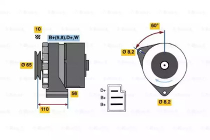 Генератор BOSCH 0 986 031 480