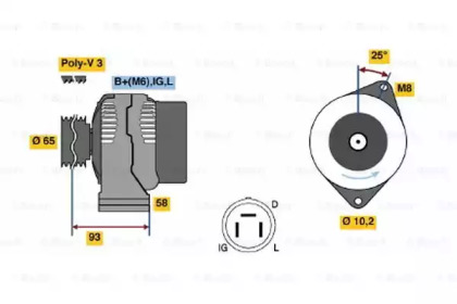 Генератор BOSCH 0 986 035 111