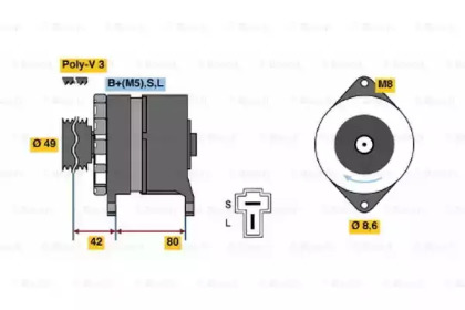 Генератор BOSCH 0 986 035 411