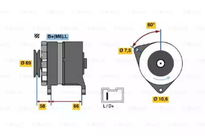 Генератор BOSCH 0 986 037 051