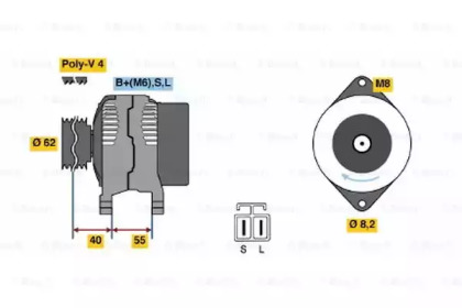 Генератор BOSCH 0 986 037 201