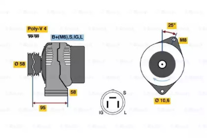 Генератор BOSCH 0 986 038 011