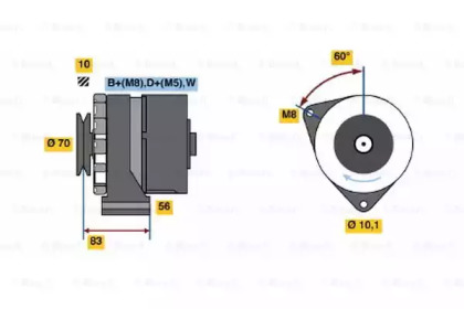 Генератор BOSCH 0 986 038 100