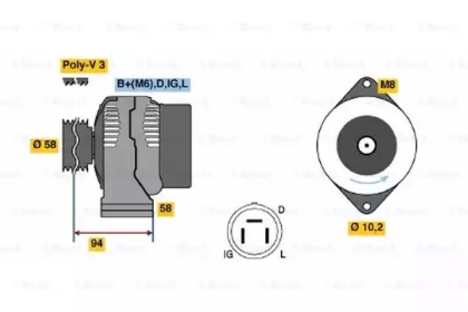 Генератор BOSCH 0 986 038 561