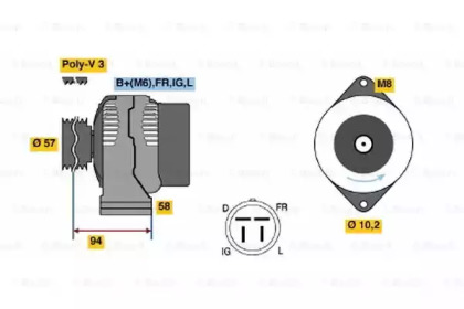 Генератор BOSCH 0 986 038 571