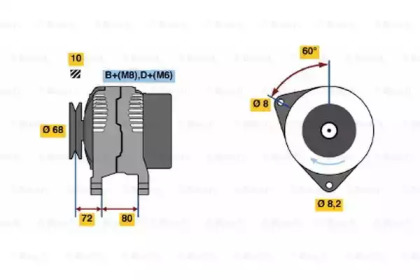 Генератор BOSCH 0 986 038 960