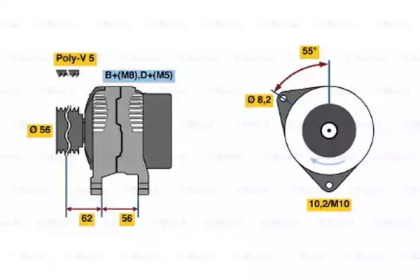 Генератор BOSCH 0 986 040 201