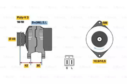 Генератор BOSCH 0 986 040 441