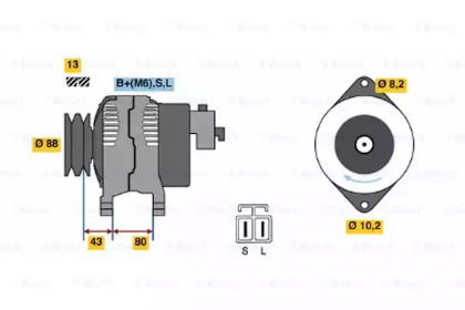 Генератор BOSCH 0 986 040 561