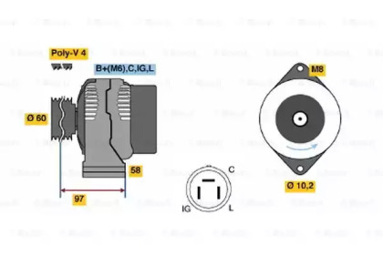 Генератор BOSCH 0 986 042 321