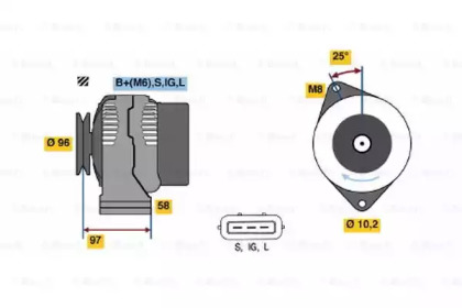 Генератор BOSCH 0 986 043 021