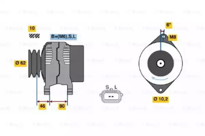 Генератор BOSCH 0 986 044 051