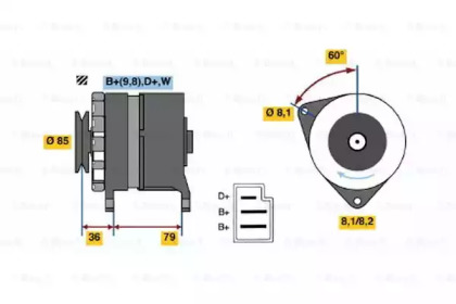 Генератор BOSCH 0 986 044 591