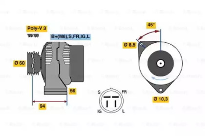 Генератор BOSCH 0 986 044 791