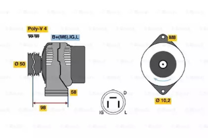 Генератор BOSCH 0 986 044 981