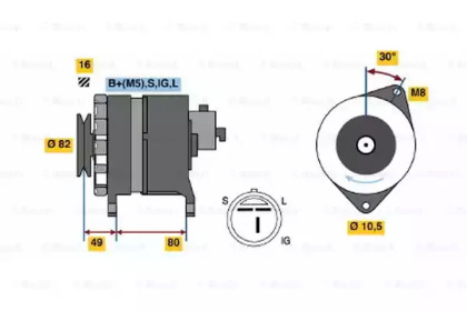 Генератор BOSCH 0 986 045 001