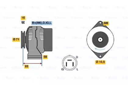 Генератор BOSCH 0 986 045 081