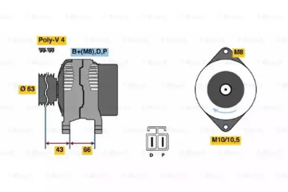 Генератор BOSCH 0 986 045 491