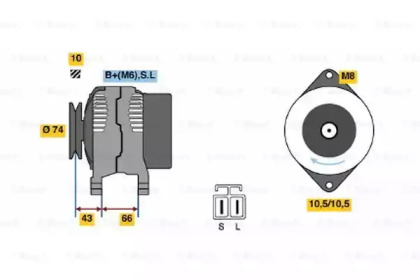 Генератор BOSCH 0 986 045 501