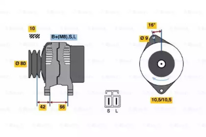 Генератор BOSCH 0 986 045 541