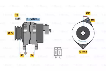 Генератор BOSCH 0 986 045 561