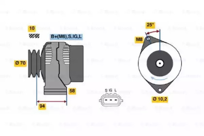 Генератор BOSCH 0 986 045 891