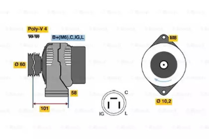 Генератор BOSCH 0 986 045 911