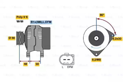 Генератор BOSCH 0 986 048 160