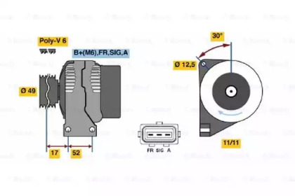 Генератор BOSCH 0 986 049 121