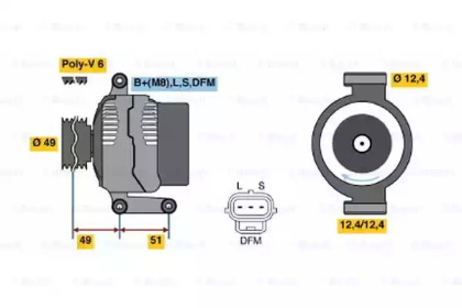 Генератор BOSCH 0 986 049 141