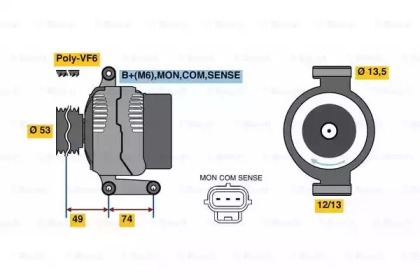 Генератор BOSCH 0 986 049 520