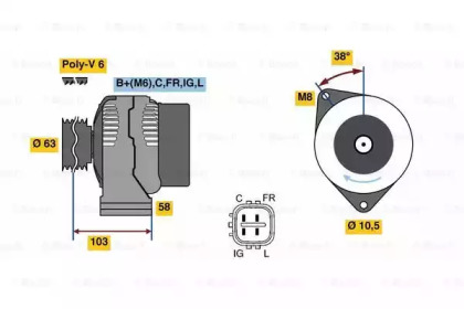 Генератор BOSCH 0 986 080 240