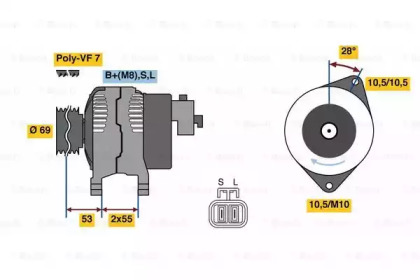 Генератор BOSCH 0 986 080 640