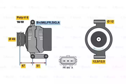 Генератор BOSCH 0 986 080 750