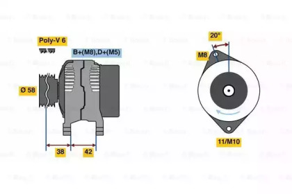 Генератор BOSCH 0 986 081 000