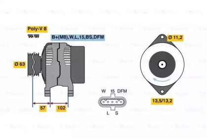 Генератор BOSCH 0 986 081 010