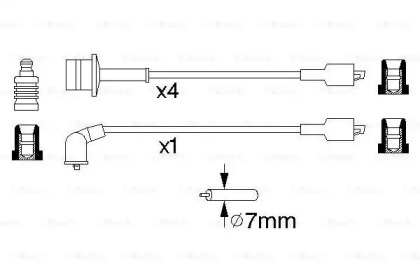 Комплект проводов зажигания BOSCH 0 986 356 944