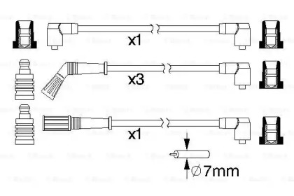 Комплект проводов зажигания BOSCH 0 986 357 183