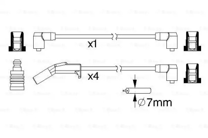 Комплект проводов зажигания BOSCH 0 986 357 190