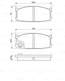 Комплект тормозных колодок, дисковый тормоз BOSCH 0 986 424 079