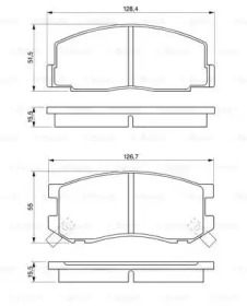 Комплект тормозных колодок, дисковый тормоз BOSCH 0 986 424 133